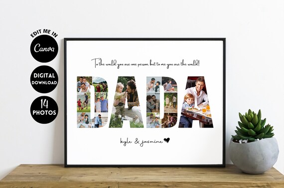 EDITABLE 14 Photos, Personalized Photo Collage Template Gift For.
