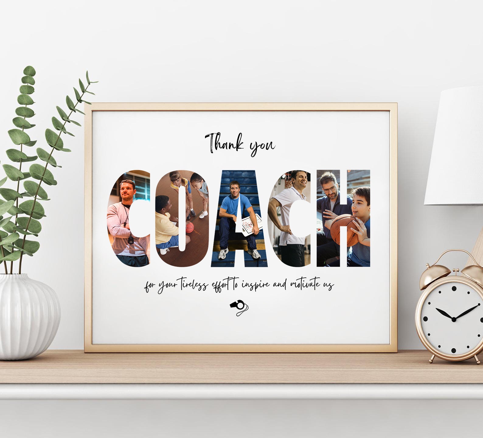 Editable 5 Photos Template, Coach Photo Collage, Gift for Coach ...