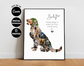 EDITABLE Custom Gift for Dog, Dog Memorial Collage, Dog Memorial Photo, Remember Gift Dog Puppy Gift Pet Loss Memory, Remembering, Labrador