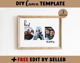 DAD Photo Collage Personalized Template Gift for Father's Day