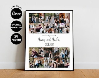 EDITABLE Custom 1st anniversary collage | Photo collage | anniversary gift | 1 year anniversary | gift for boyfriend