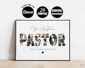 DIGITAL Pastor Photo Collage Template, Church Group Gifts, Appreciation Gift, Youth Ministry, Bible Study Gifts, Christian Group