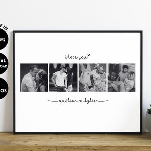 EDITABLE Personalized 1st Anniversary Photo Collage Gift for boyfriend, Wedding, Gift for Her, Gift for her