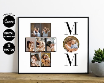 Custom Mom Photo Collage Template, Mother's Day Gift (Digital Download)