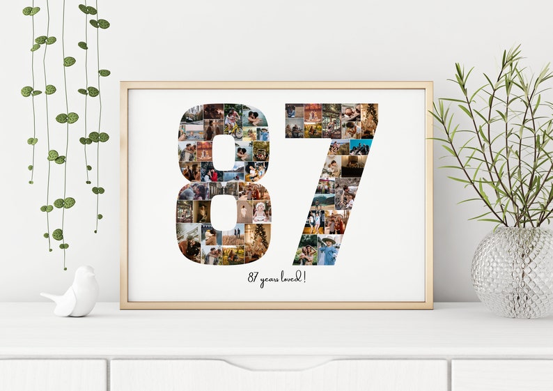 87th EDITABLE Custom 87 Years Birthday Photo Collage | 87th Anniversary ...