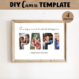 PAPI Photo Collage Template Gift, Father's Day and Birthday Present for Daddy, Grandfather, Digital Printable