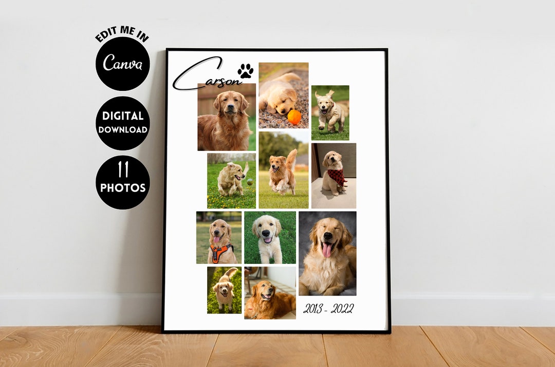 EDITABLE Custom Gift Dog Memorial Collage, Dog Memorial Photo, Remember