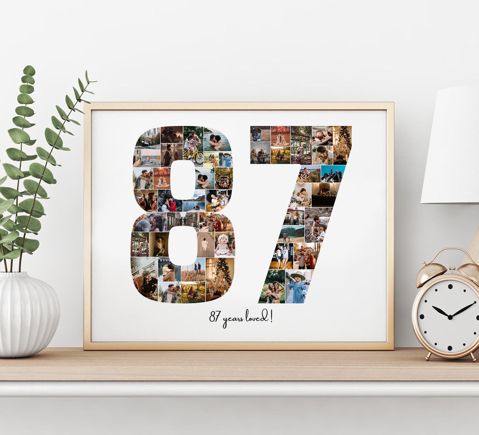 EDITABLE Custom 87 Years Birthday Photo Collage | 87th Anniversary ...