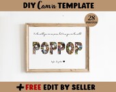 Personalized Pop Pop Photo Collage Template Gift for Lolo, Father's Day and Birthday Gift for Grandfather, Digital Printable