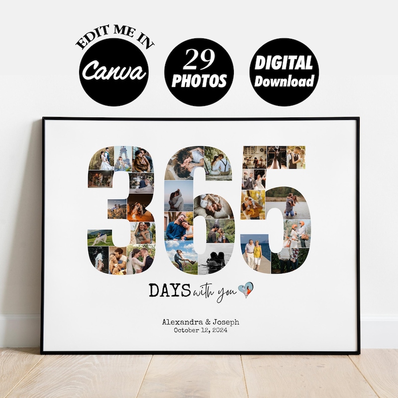 365 Day Wall Calendar Etsy