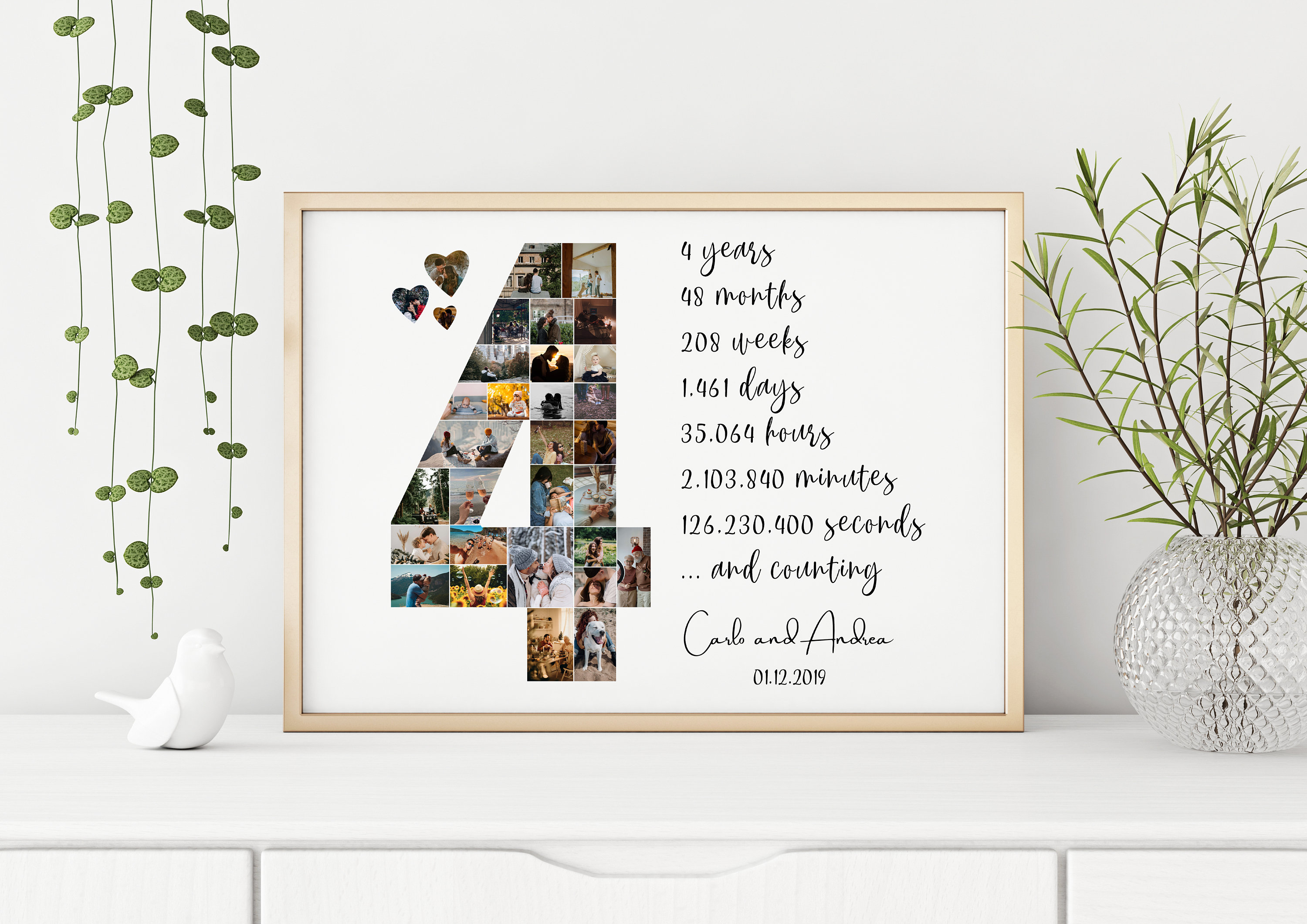 Photo Collage 4th Year Anniversary Gifts For Wife Anniversary