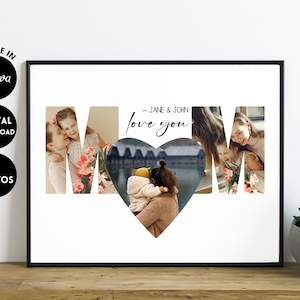EDITABLE Custom Gift for Mom, Mother&#39;s Day Gift, Mom Photo Collage, Gift for her, Anniversary Gift, Birthday gift for Mom, Personalized gift