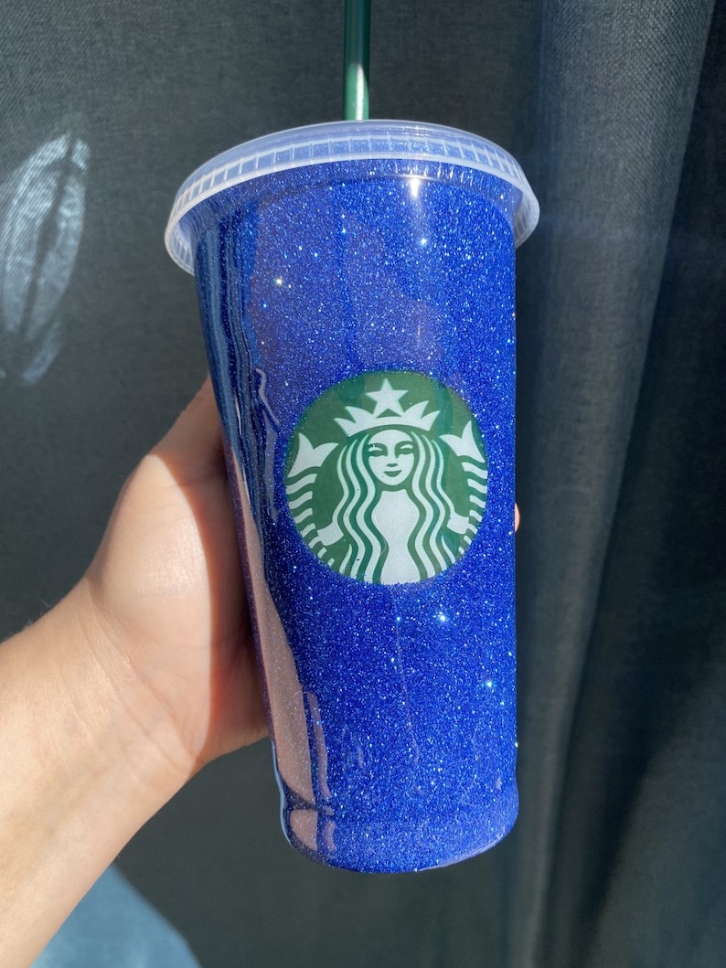 Dodger Blue glitter Epoxy cup