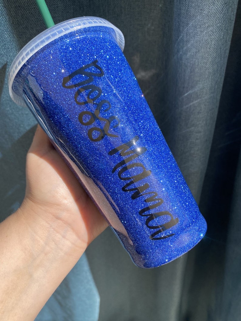 Dodger Blue glitter Epoxy cup