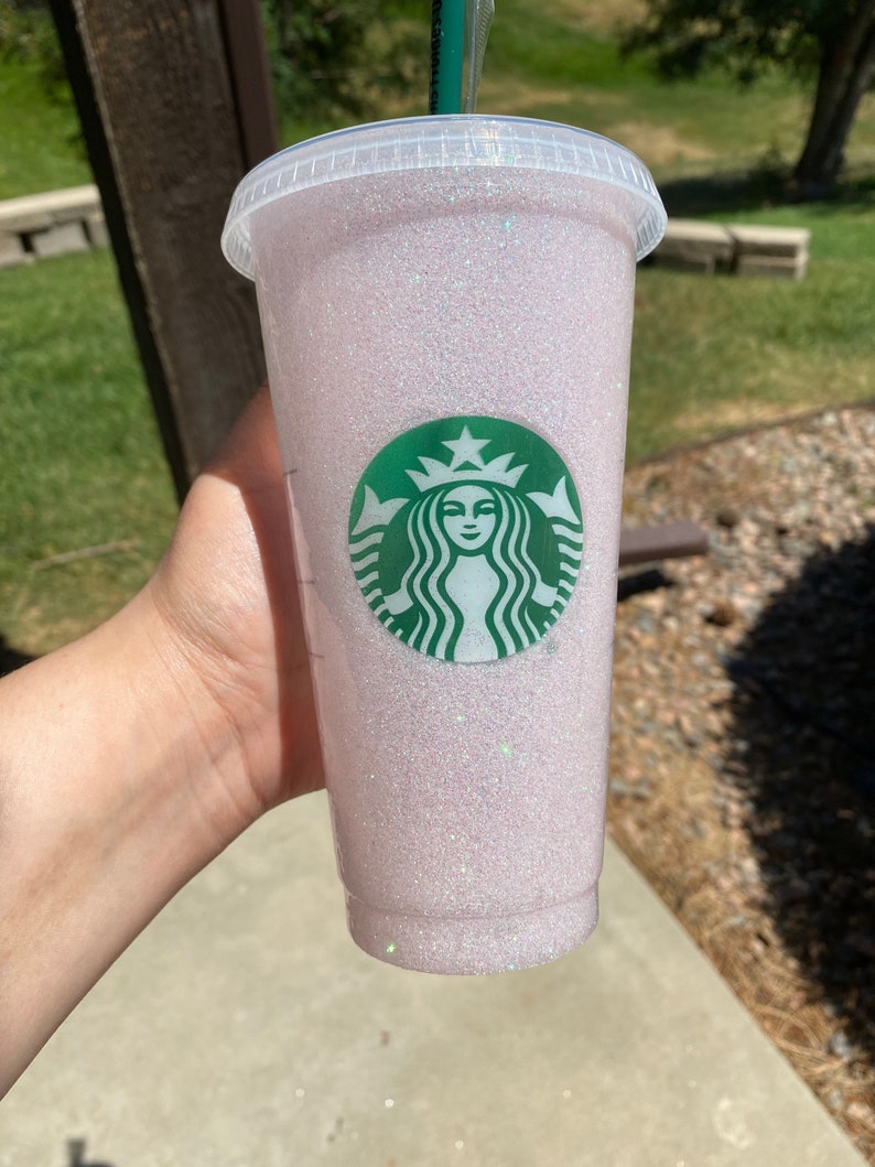 glitter pink starbucks cup