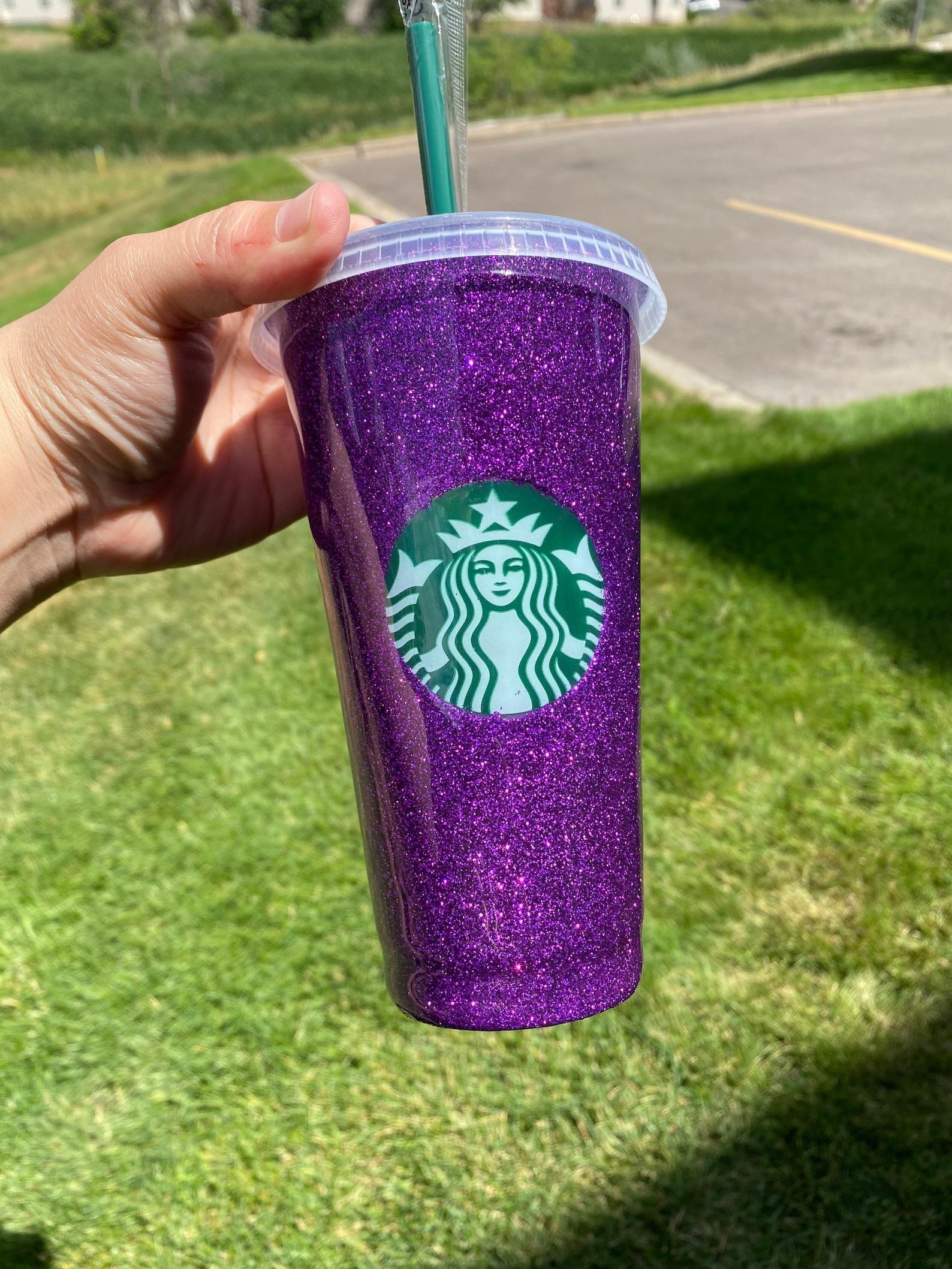Purple Glitter Epoxy Starbucks cup Etsy