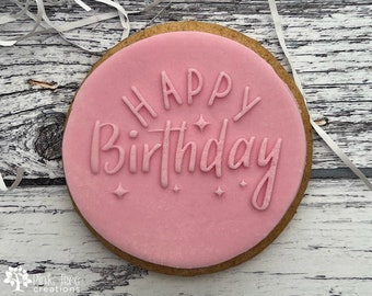 Happy Birthday Day Embosser/Debosser Stamp, Cookie Cutter, Fondant cupcake, Baking *NEW*