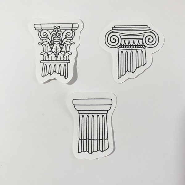 Architecture Sticker | Ancient Greek Column Stickers | Ionic Doric Corinthian Sticker | Architecture Student Sticker