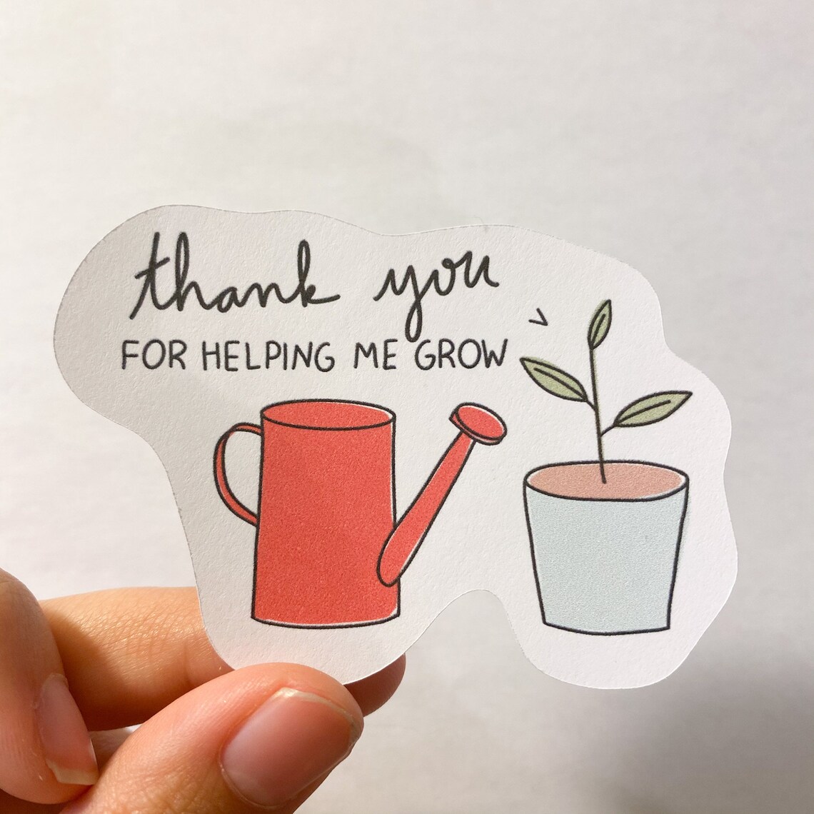 Thank You for Helping Me Grow Plant Sticker Watering Etsy UK