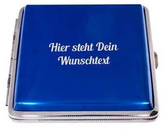 Cigarette case 20s blue with engraving