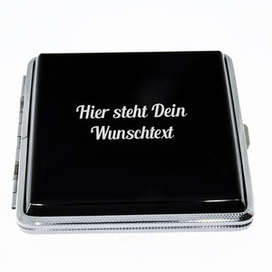 Cigarette case 20s black with engraving