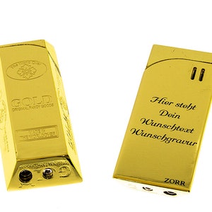 Gas lighter can be filled with laser engraving gold bars