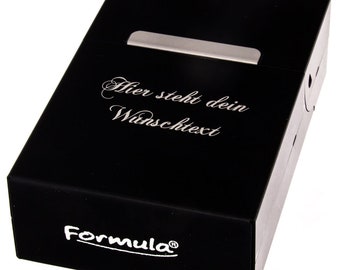 Zigarettenbox Aluminium schwarz mit Wunschgravur