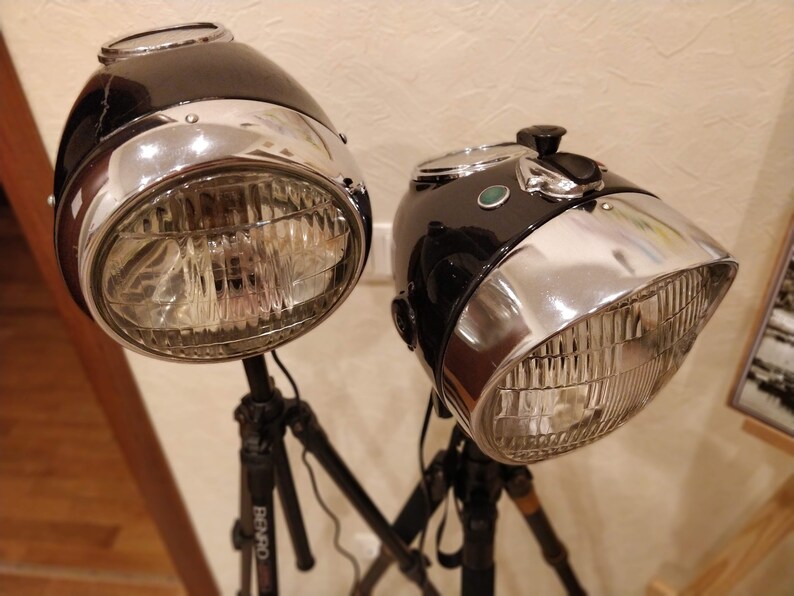 Motorcycle lamp loft moto lamp lamp on tripod industry Etsy