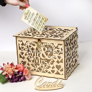 Mr Mrs Wedding Card Box Wedding Post Box Wooden Card Box Etsy
