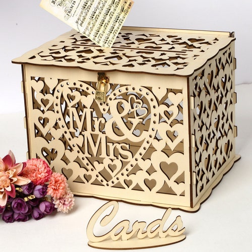 Wedding Box for Cards Wedding Card Box With Lock Wedding Post Etsy
