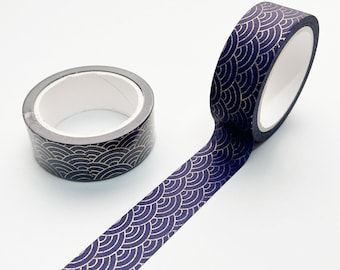 Gold Foil Blue Wave Washi Tape, 7M Scrapbooking Tape