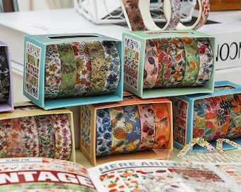Set di nastri washi floreali e fruttati, decorazione per scrapbooking
