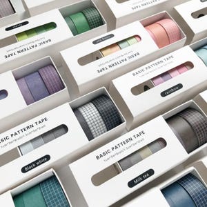 8 rollen washitape set violet, washitape 3 m effen kleur, Bullet Journal, scrapbooking, cadeaupapier, dagboektape, plakband, washitape