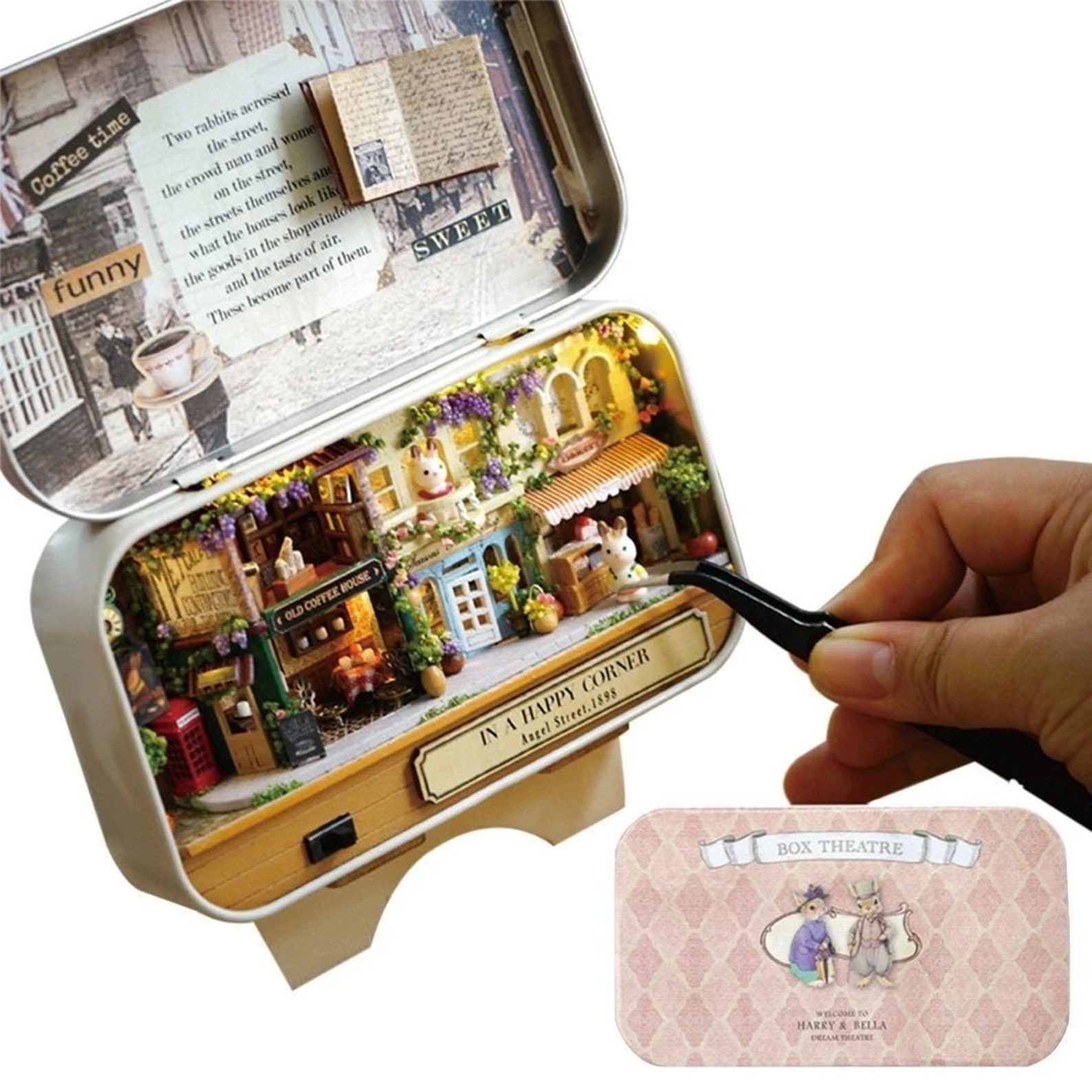 DIY Miniature Dollhouse Tin Box Theatre in A Happy Corner Box - Etsy