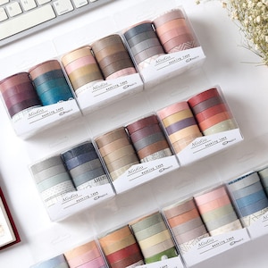 10 rolek taśmy washi, taśma pamiętnikarska, taśmy maskujące, Bullet Journal, scrapbooking, pakowanie prezentów, taśmy washi