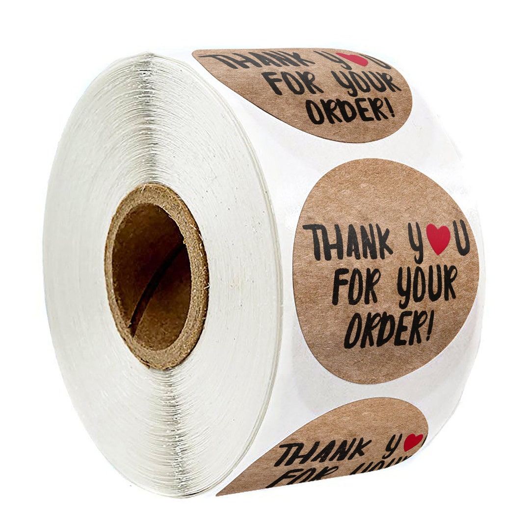 500 Pcs Thank You for Your Order Stickers Roll, 1 Inch Wedding Paper ...