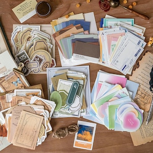 Confezione di carta per appunti da 100 pezzi, confezione di carta colorata, carta effimera per scrapbooking, effimera per diario spazzatura, confezione di carta per scrapbooking