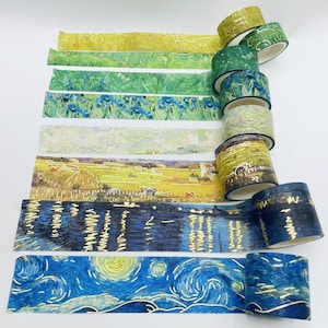 8 Rollen Goldfolien Malerei Washi Tape Set, Landschaft Washi Tapes, Bullet Journal, Tagebuch Tape, Masking Tape, Scrapbooking, Wickelband