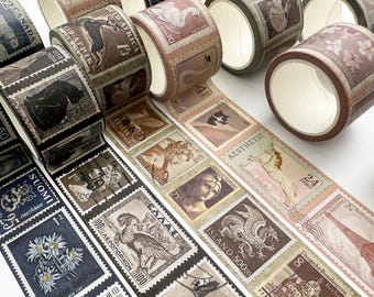 Briefmarken Washi Tape Set: 4 Styles Scrapbook Masking Tape