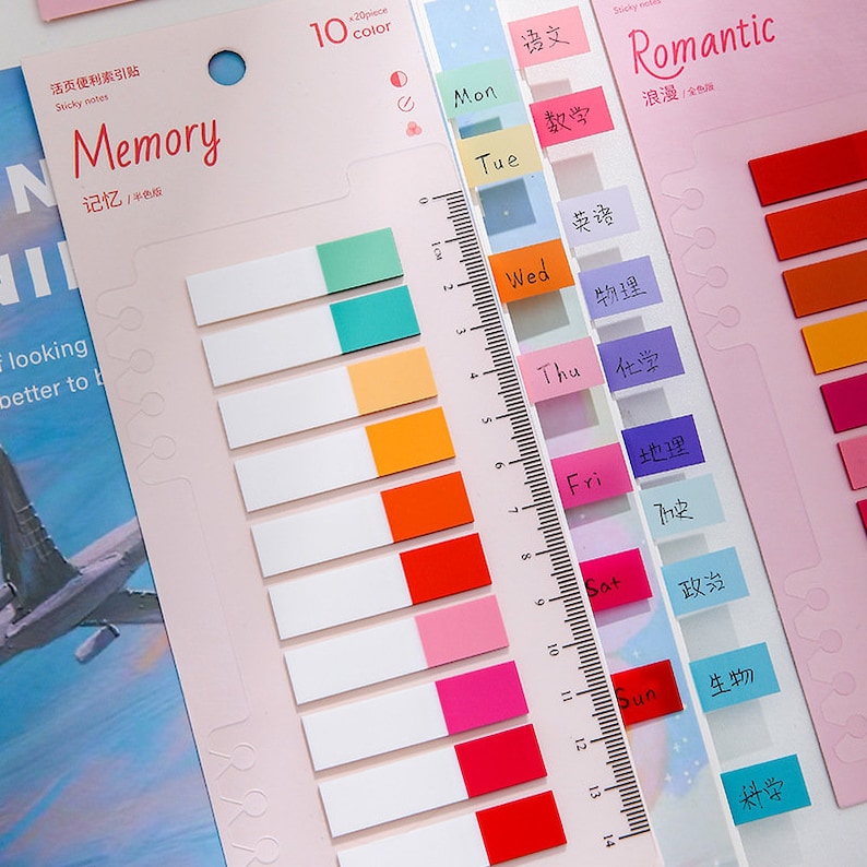 Turquoise Sticky Note Candy Color Sticky Note Tabs With Ruler (200 Pcs) - Etsy