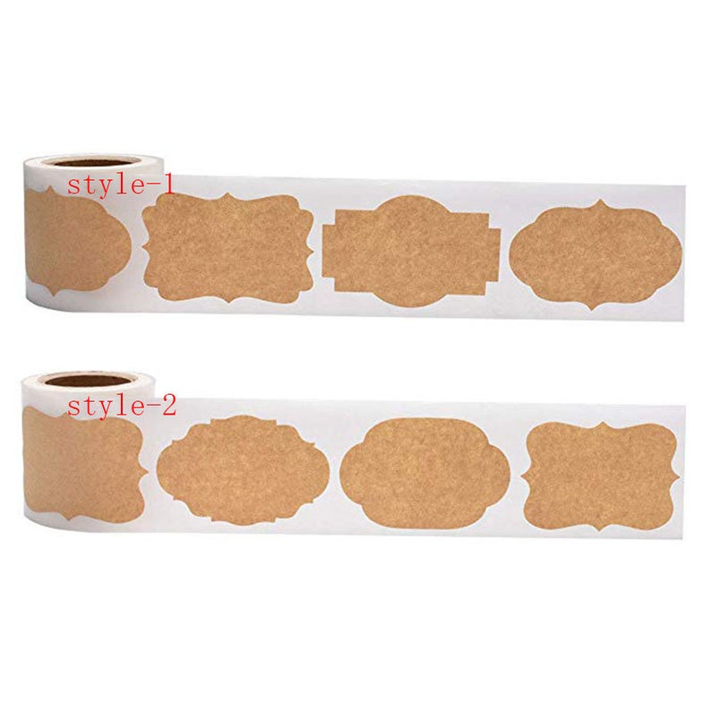 300 Pcs Sticker Roll, 1.2x2 Inch Adhesive Label, Stationery Sticker, Kraft Paper Label, Package
