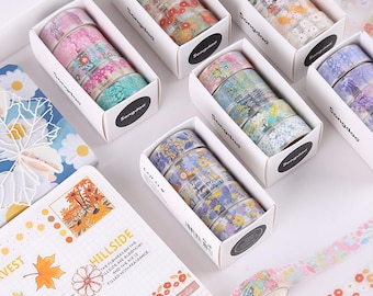 Floral PET Washi Tape Set: 5 Rolls, Scrapbook Diary Masking Tape