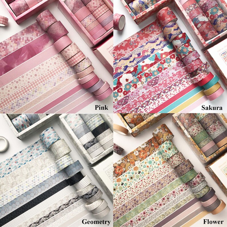 Sakura Washi Tape Set: Floral Painting Masking Tapes for Journaling - Etsy