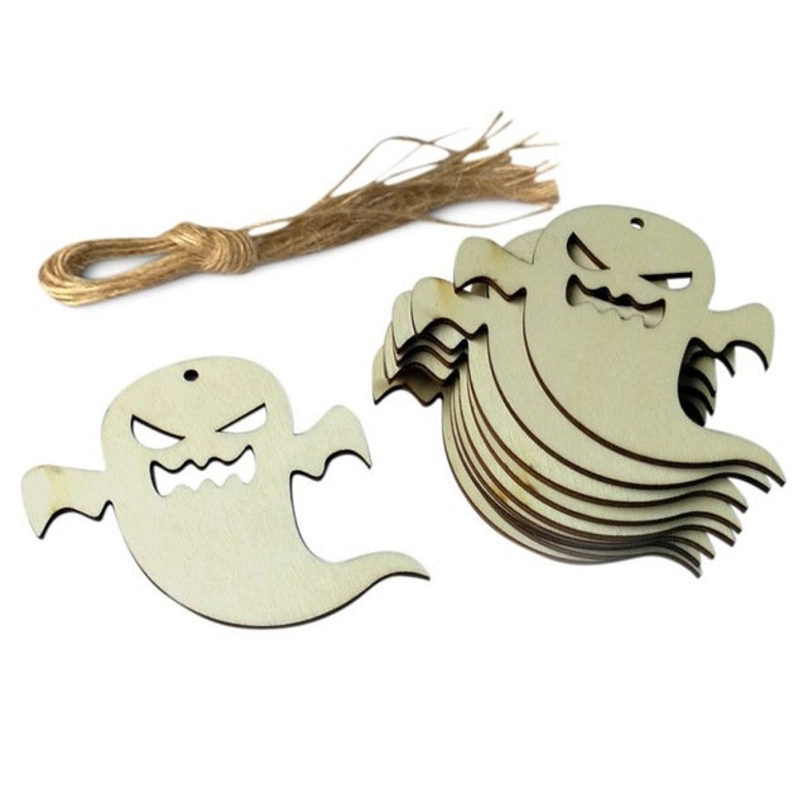 10 piezas Ghost Wooden Cutout Halloween Wood Cutouts Etsy España