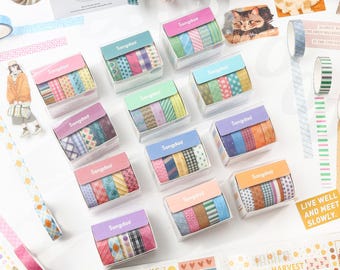 5 Rollen Transcendent Peach Bloom Serie Plaid Geometrie Washi Tape Set, Scrapbook Planer Dekoration