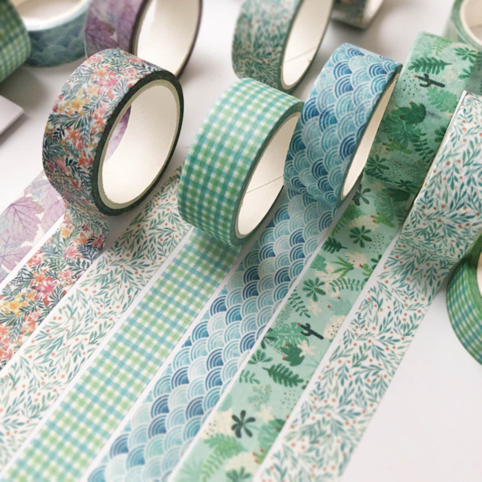 6 Styles Washi Tape Leaves Washi Tape Floral Washi Tapes Etsy