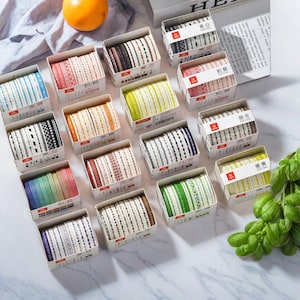 10-delige set washitapes van 5 mm breed, 12 stijlen kleurrijke fijne washitape