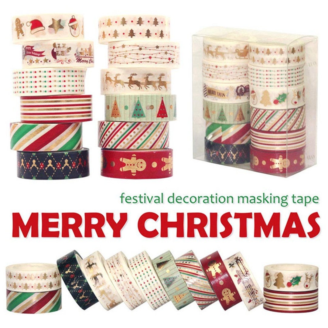 6/12Rolls Christmas Washi Tape Set Xmas Decorative Scrapbooking Santa - View #14