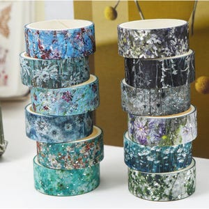 12 Rolls Flower Washi Tape Set, 6 Styles Floral Washi Tape