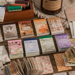 40x60mm 50 Stück Vintage Papier Pack, Blumenpapier, Gitterpapier, Scrapbooking Ephemera Papier, Junk Journal Ephemera, Scrapbooking Papier